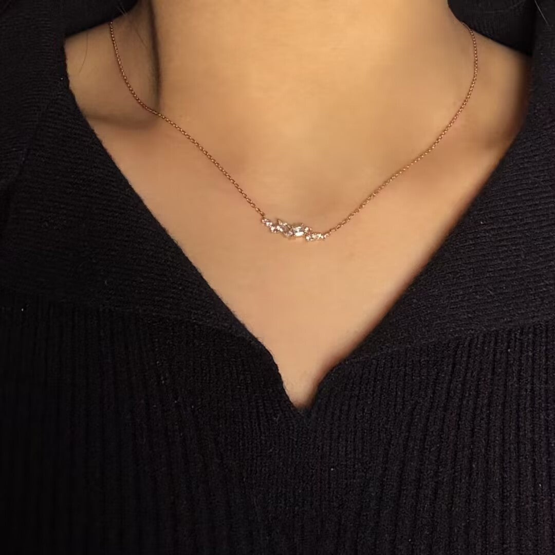 Topaz Necklace â Azure Crown, 14K Gold Plated 925 Sterling Silver