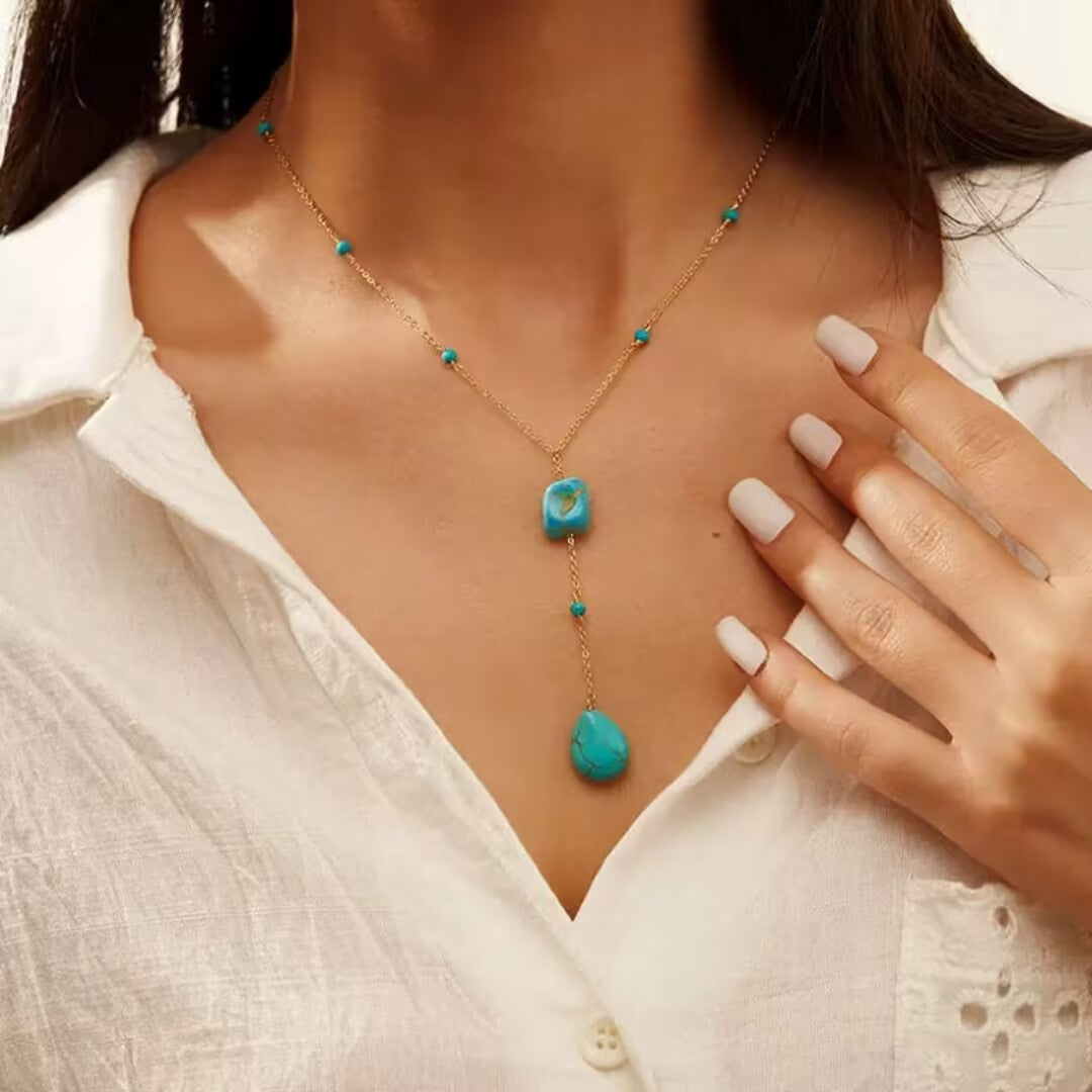 Turquoise Necklace – Summit Amulet, Silver