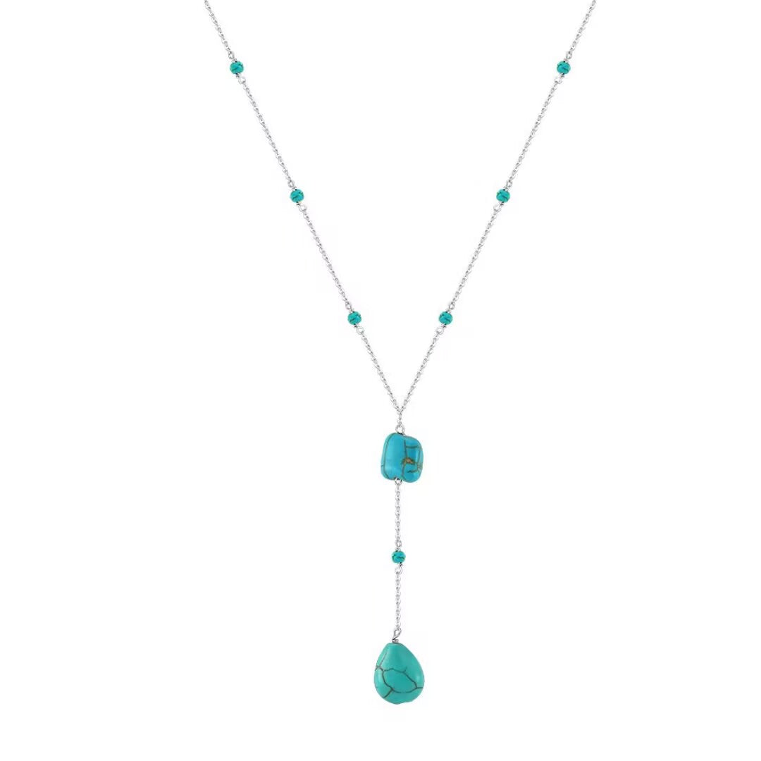 Turquoise Necklace – Summit Amulet, Silver