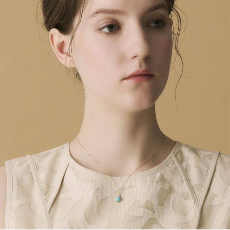 Collier Turquoise – Ovale Enchanté, Argent Plaqué Or