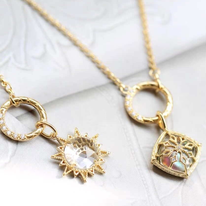 Collier Zircon – Lumière Éternelle, Argent Plaqué Or