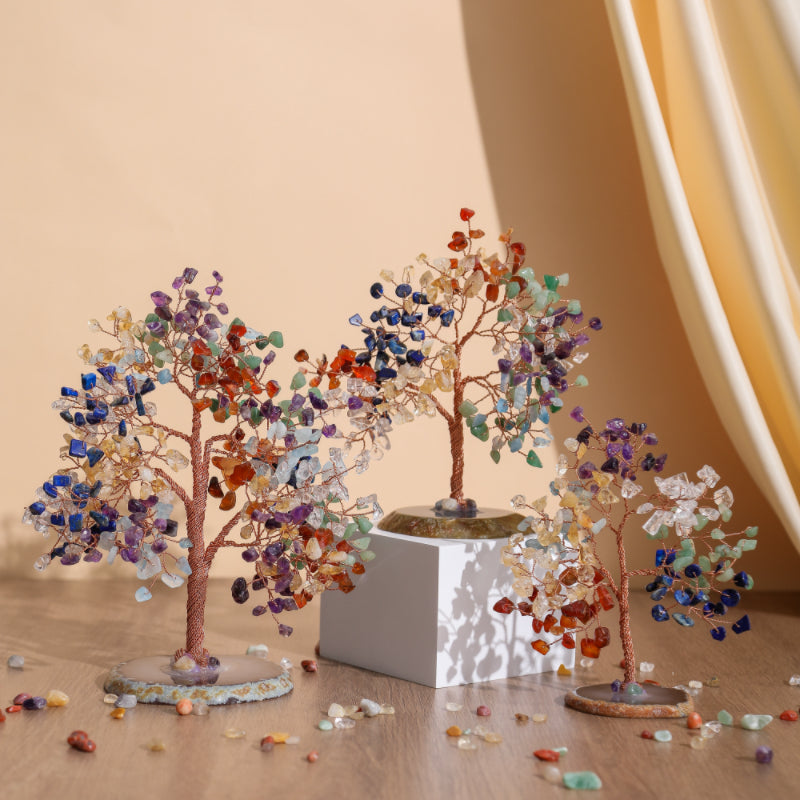 Confiance et Paix – Arbre de Vie en Pierres de 7 Chakras