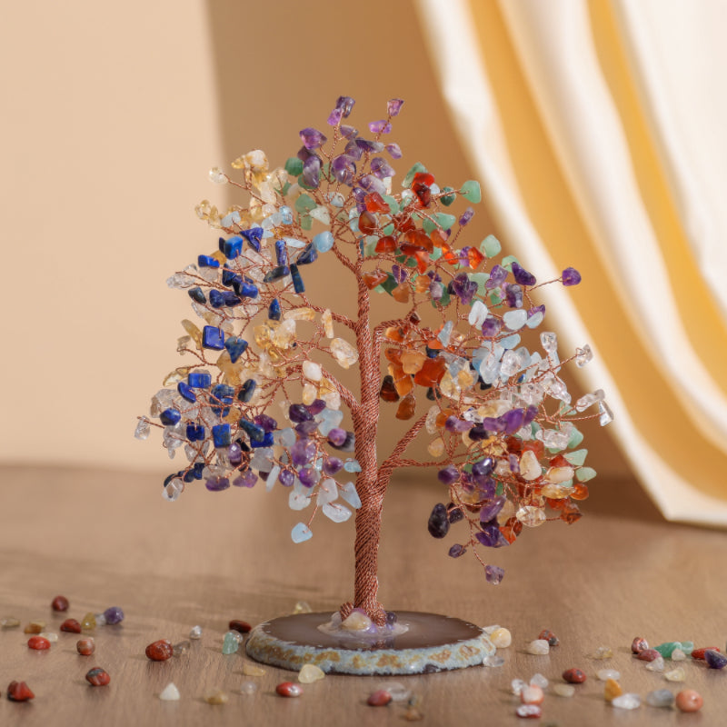 Confiance et Paix – Arbre de Vie en Pierres de 7 Chakras