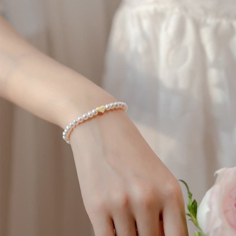 Bracelet 'Amour Simple' en Perle d'Eau Douce