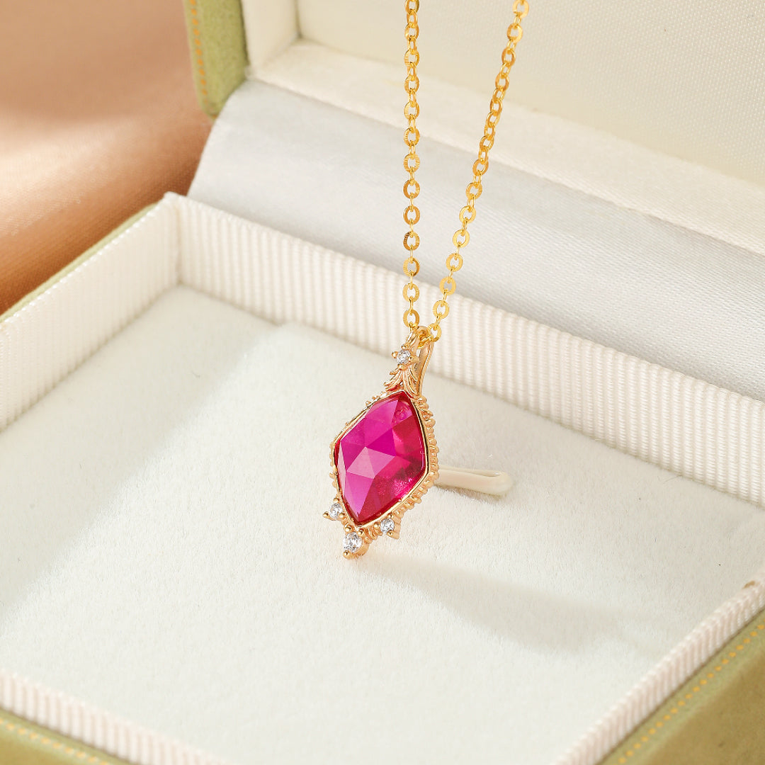 Collier Cornaline – Gloire Écarlate, Argent Plaqué Or