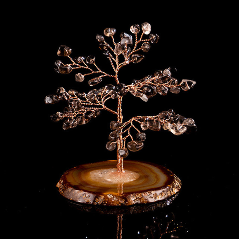 Détachement - Arbre de Vie en Quartz Fumé et Agate