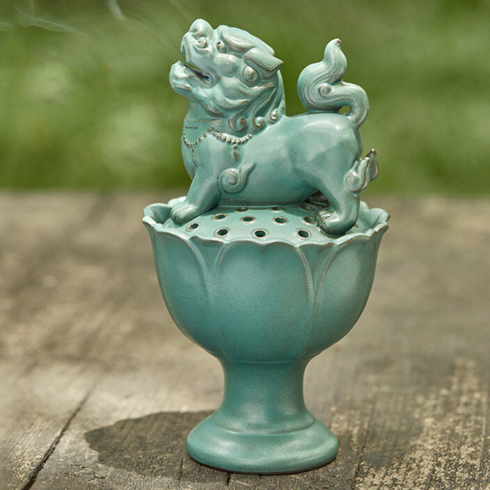 Encensoir "Garde-Bonheur" Pi Xiu et Lotus en Céramique