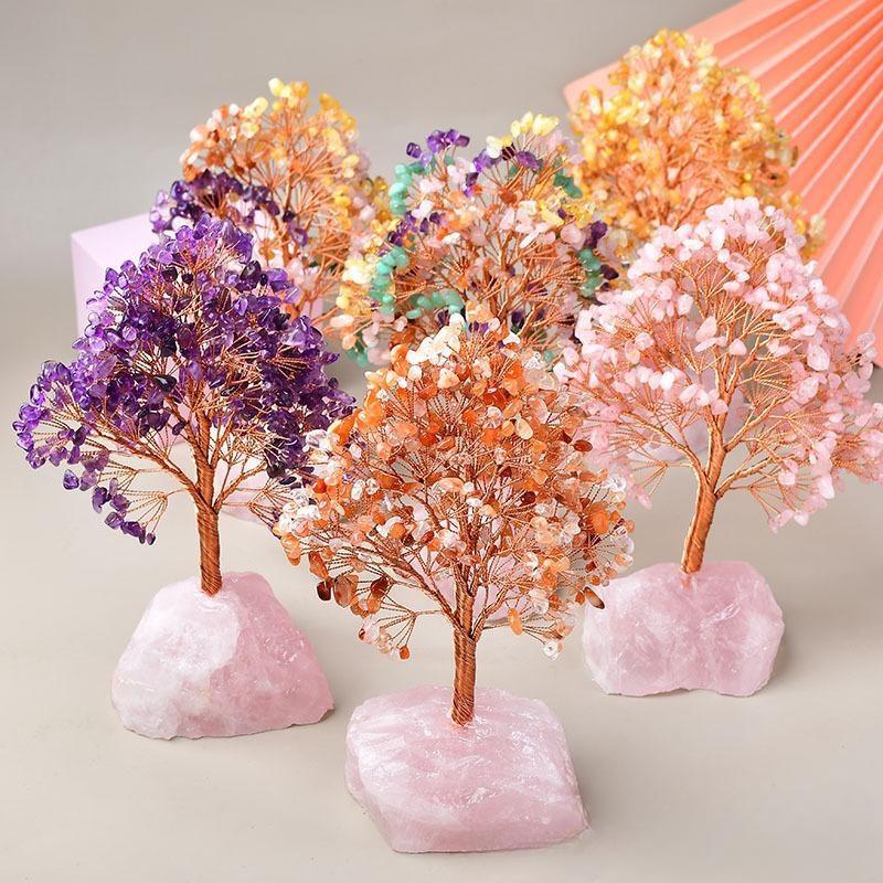 Générosité – Arbre de Vie avec Base en Quartz Rose