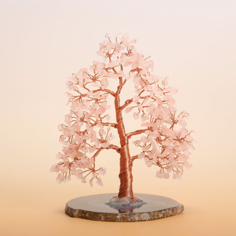 Harmonie Amoureuse – Arbre de Vie en Quartz Rose