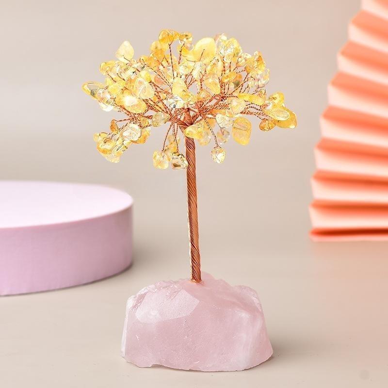 Joie de Vivre - Arbre de Vie avec Base en Quartz Rose