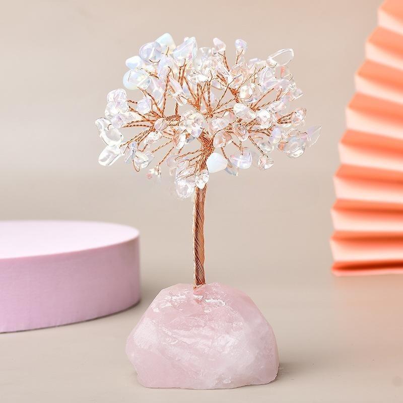 Joie de Vivre – Arbre de Vie avec Base en Quartz Rose