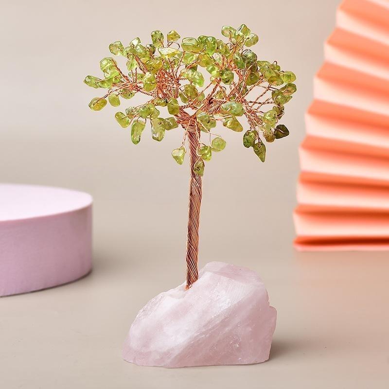 Joie de Vivre – Arbre de Vie avec Base en Quartz Rose