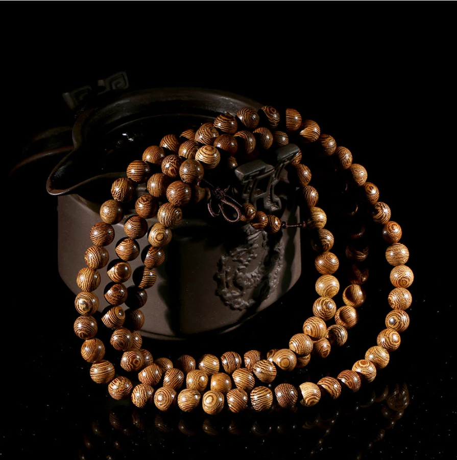 Mâlâ 108 'Strength' Beads in Wenge Wood