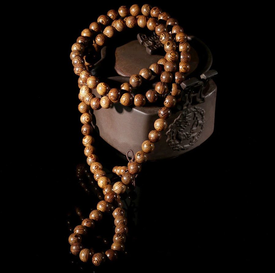 Mâlâ 108 'Strength' Beads in Wenge Wood