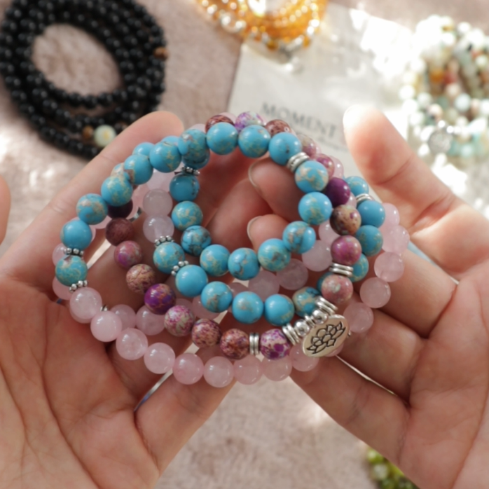 rose mala - momentici jewelry