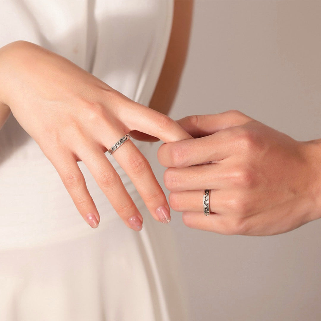 Bague Couple – Astres Unis, Argent