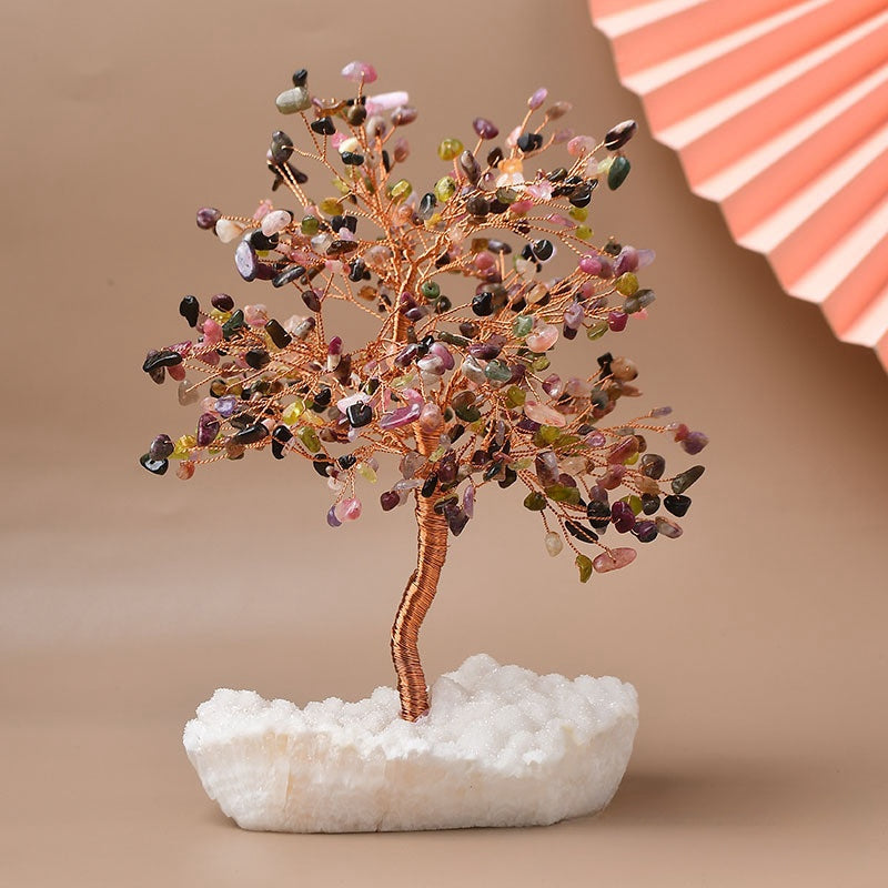 Orée Enchantée – Arbre de Vie en Citrine, Tourmaline ou Turquoise