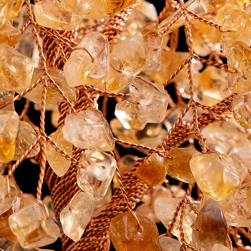 Paix et Prospérité - Grand Arbre de Vie en Citrine et Quartz Clair