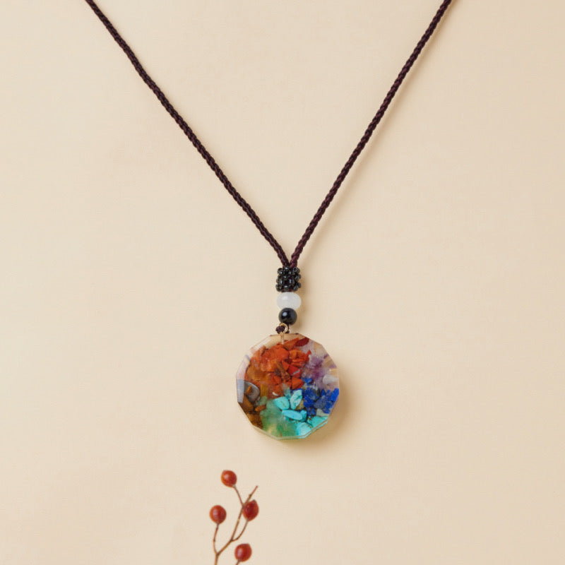 Pendentif Orgonite et 7 chakras – Protection