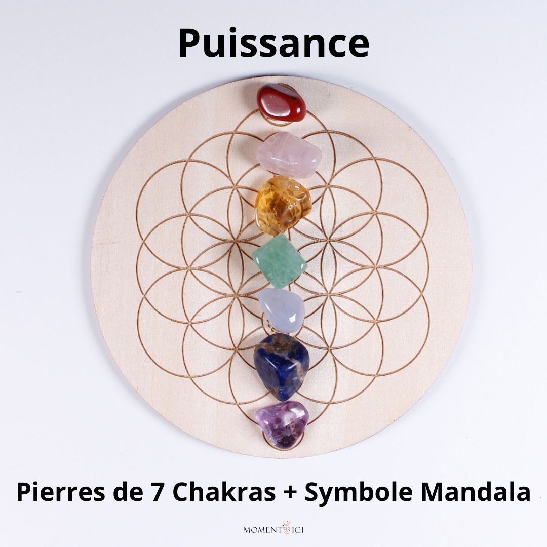 Plateau 7 Chakras en Pierres Naturelles