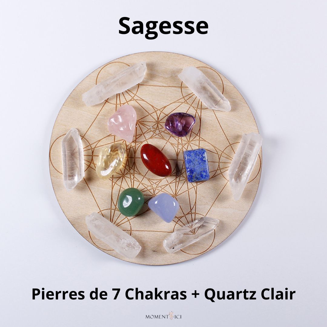 Plateau 7 Chakras en Pierres Naturelles