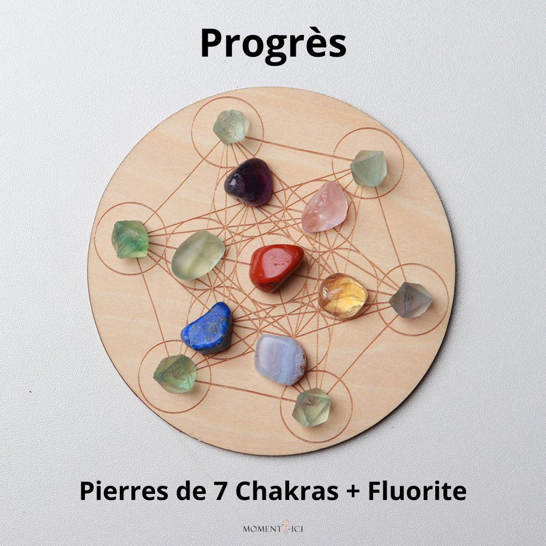 Plateau 7 Chakras en Pierres Naturelles