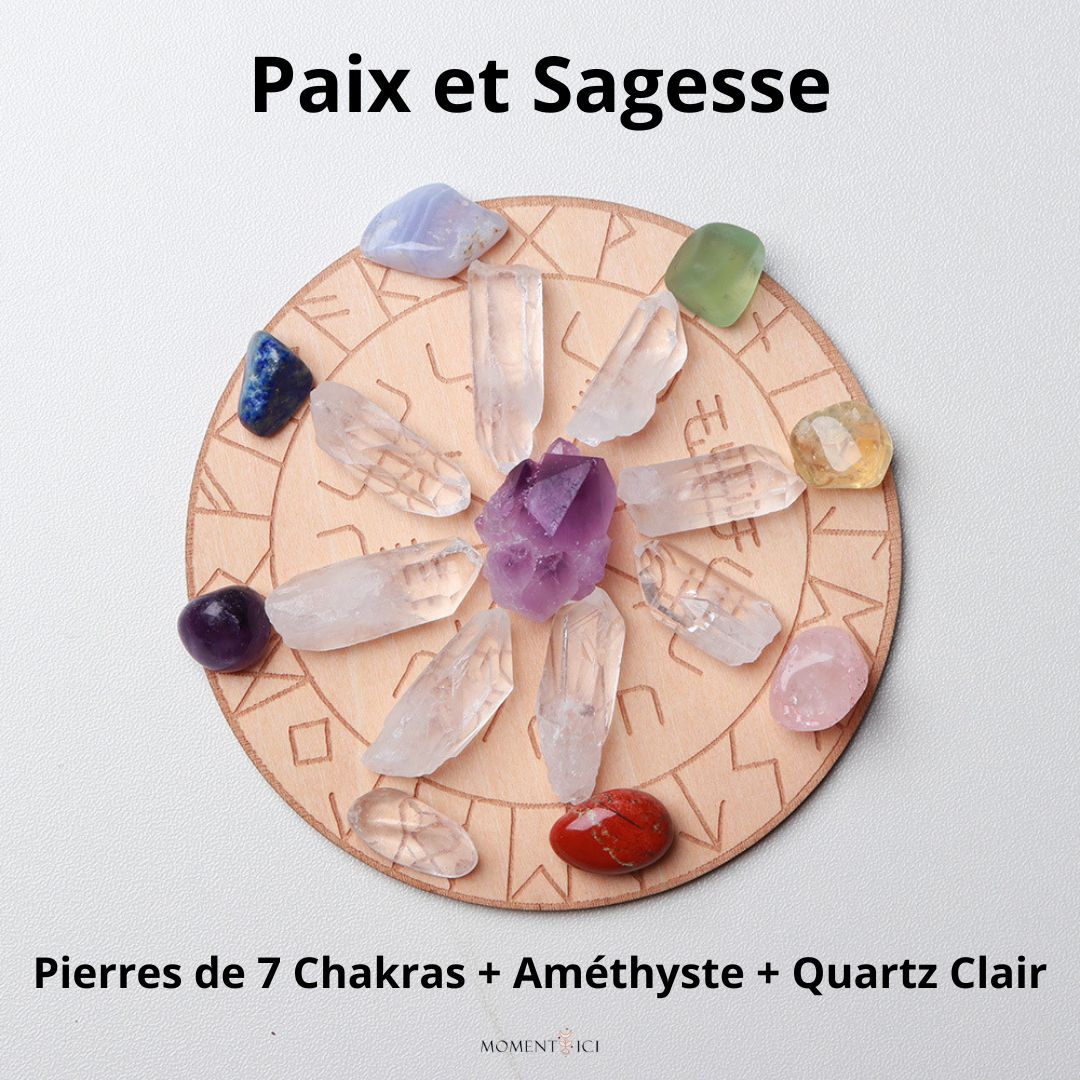 Plateau 7 Chakras en Pierres Naturelles