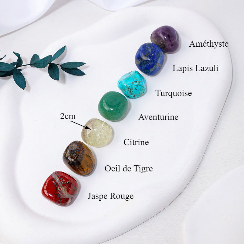 Plateau 7 Chakras 'Harmonia' Pierres Naturelles en Cadre