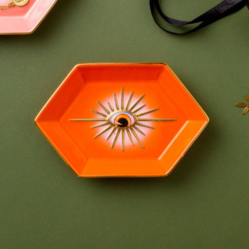 Evil Eye Decorative Tray – Spiritual Guardian, Ceramic