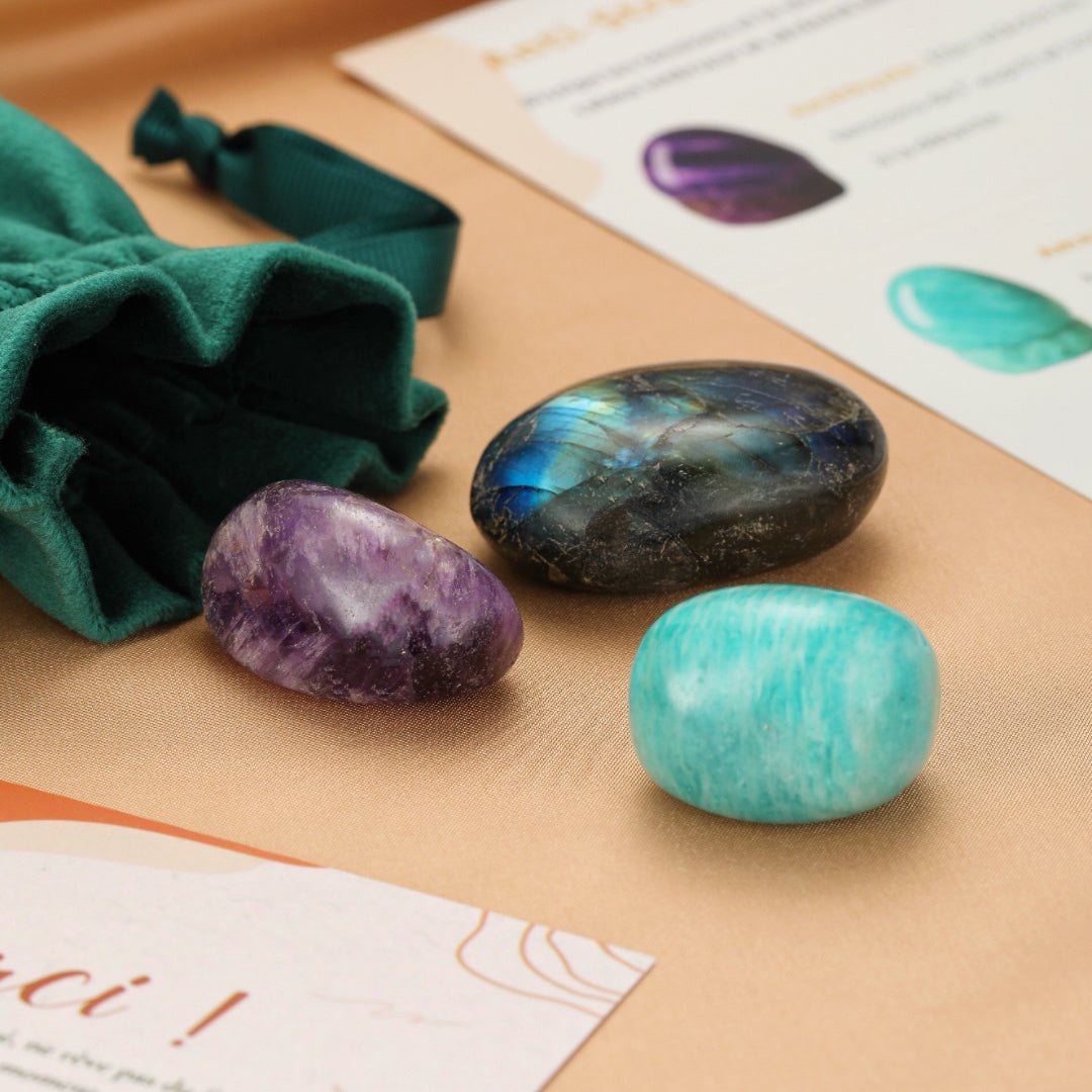 Tumbled Stone Pouch – Soothing Anti-Stress