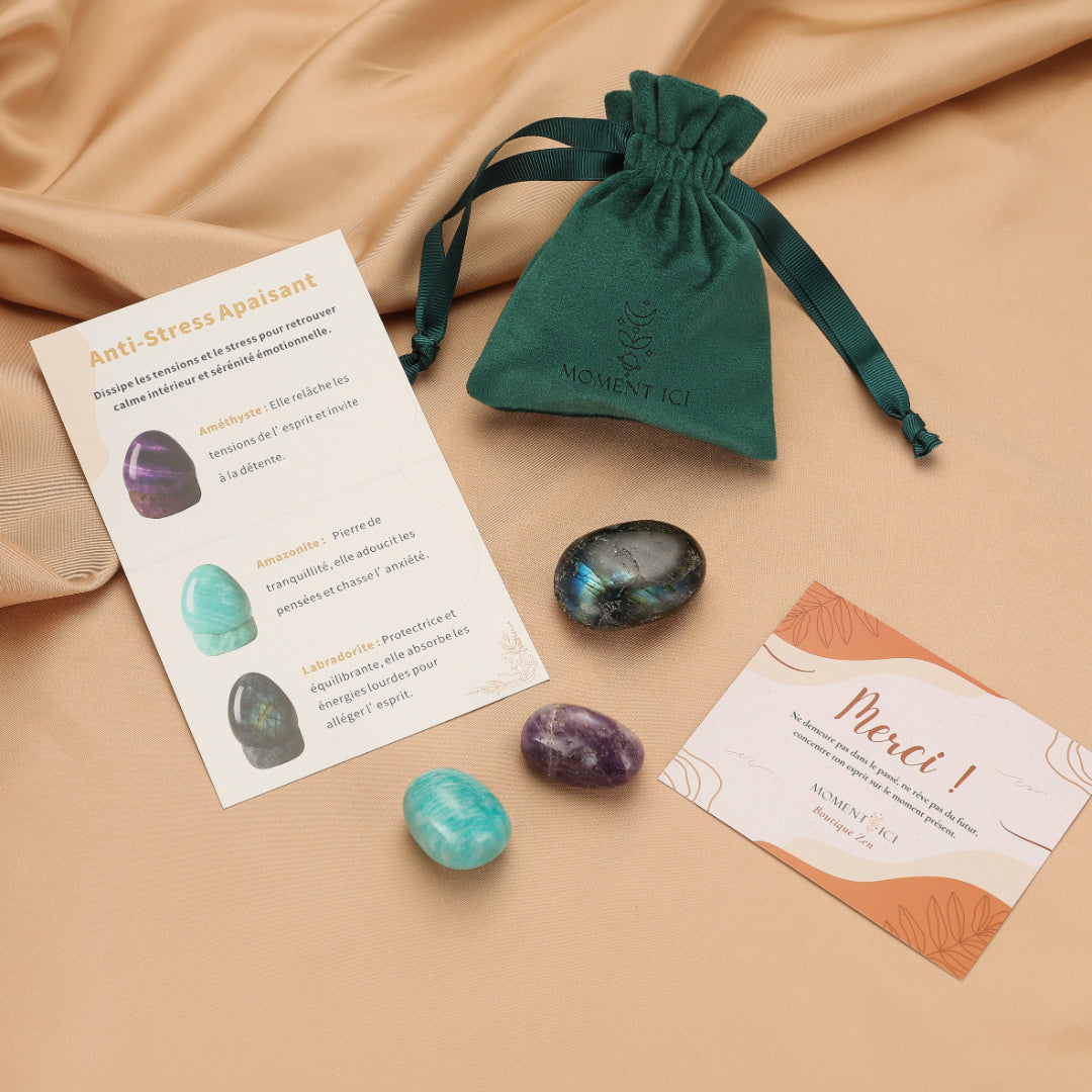 Tumbled Stone Pouch – Soothing Anti-Stress