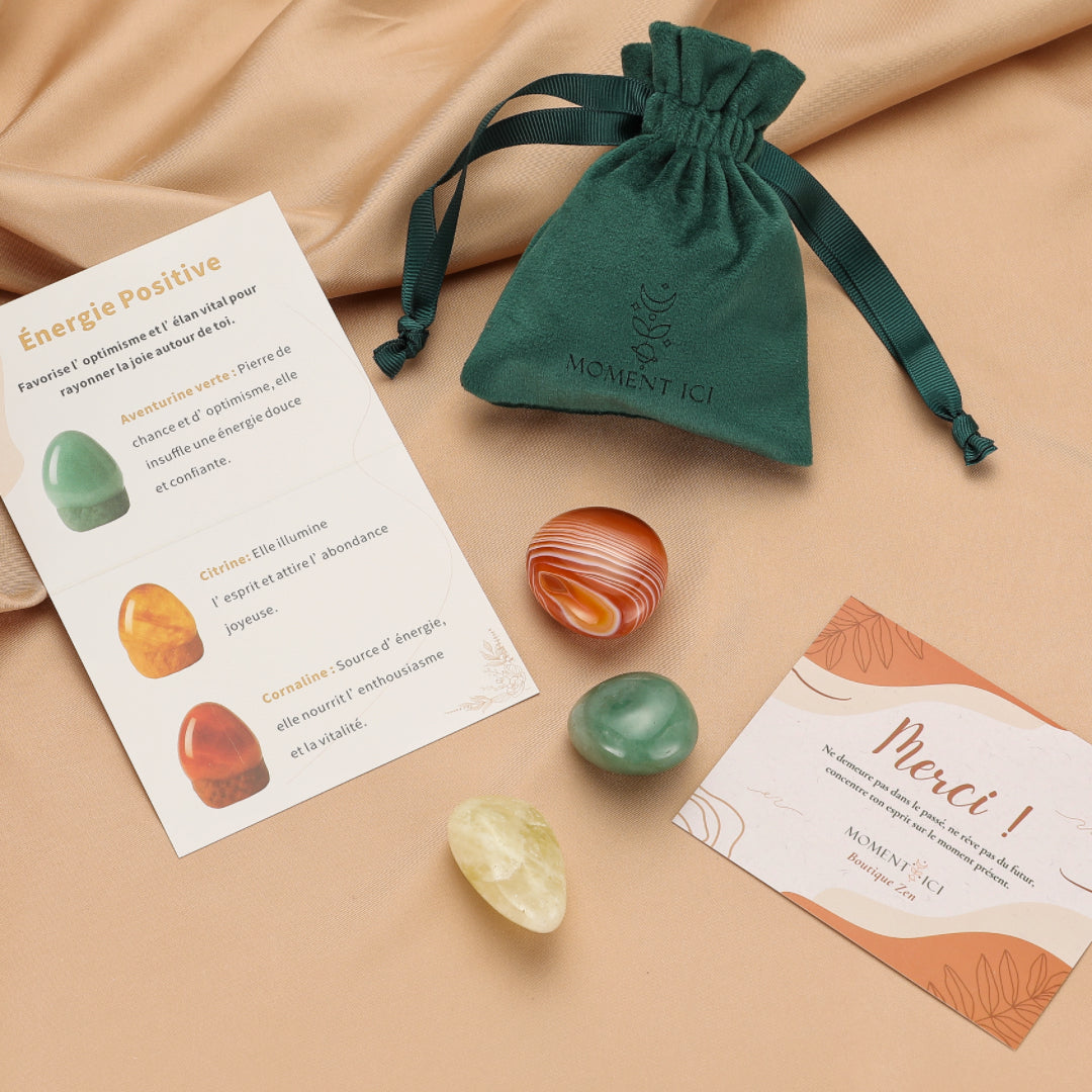 Pochon de pierres roulées – Énergie Positive