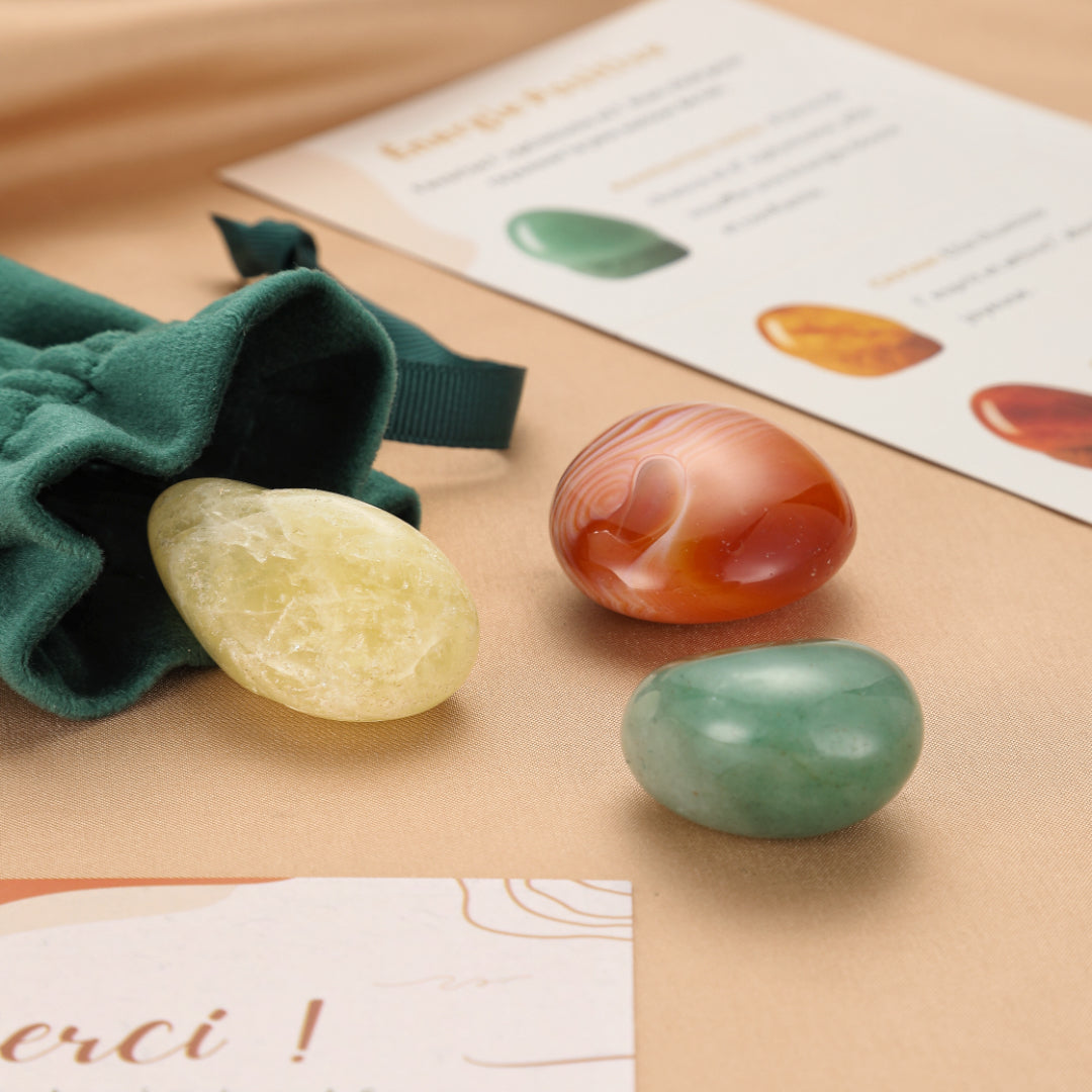 Pochon de pierres roulées – Énergie Positive