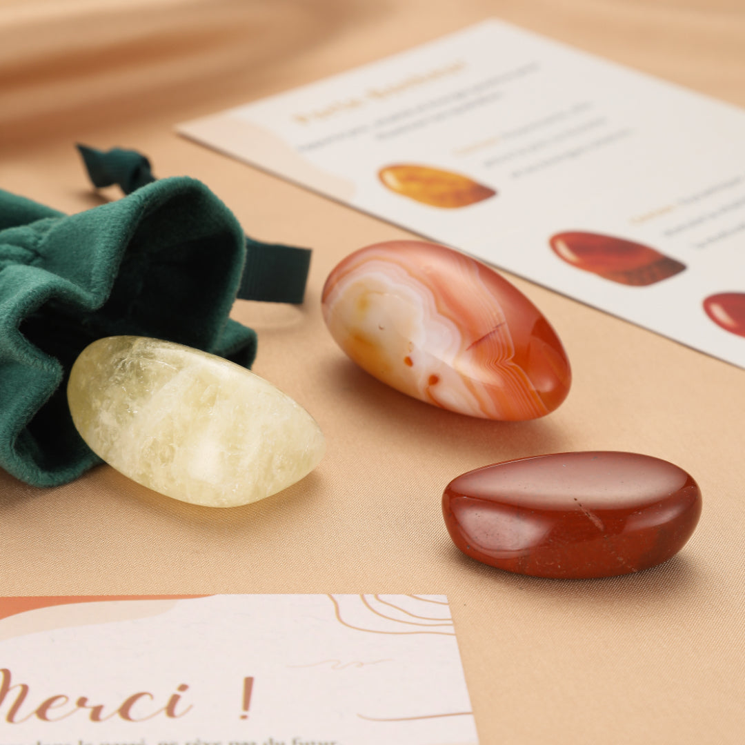 Pochon de pierres roulées – Porte-Bonheur