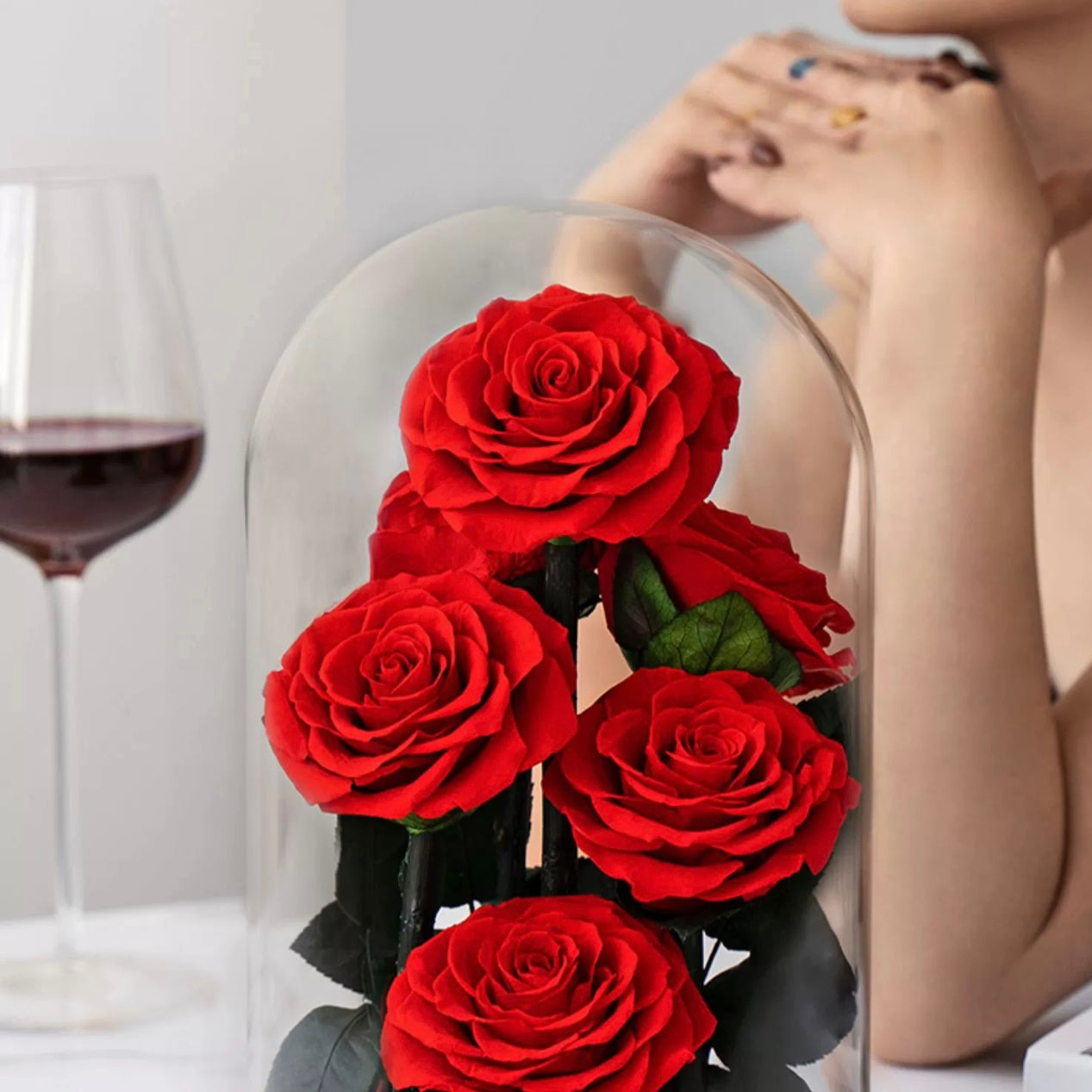 Rose Éternelle Sous Cloche – Amour Éternel