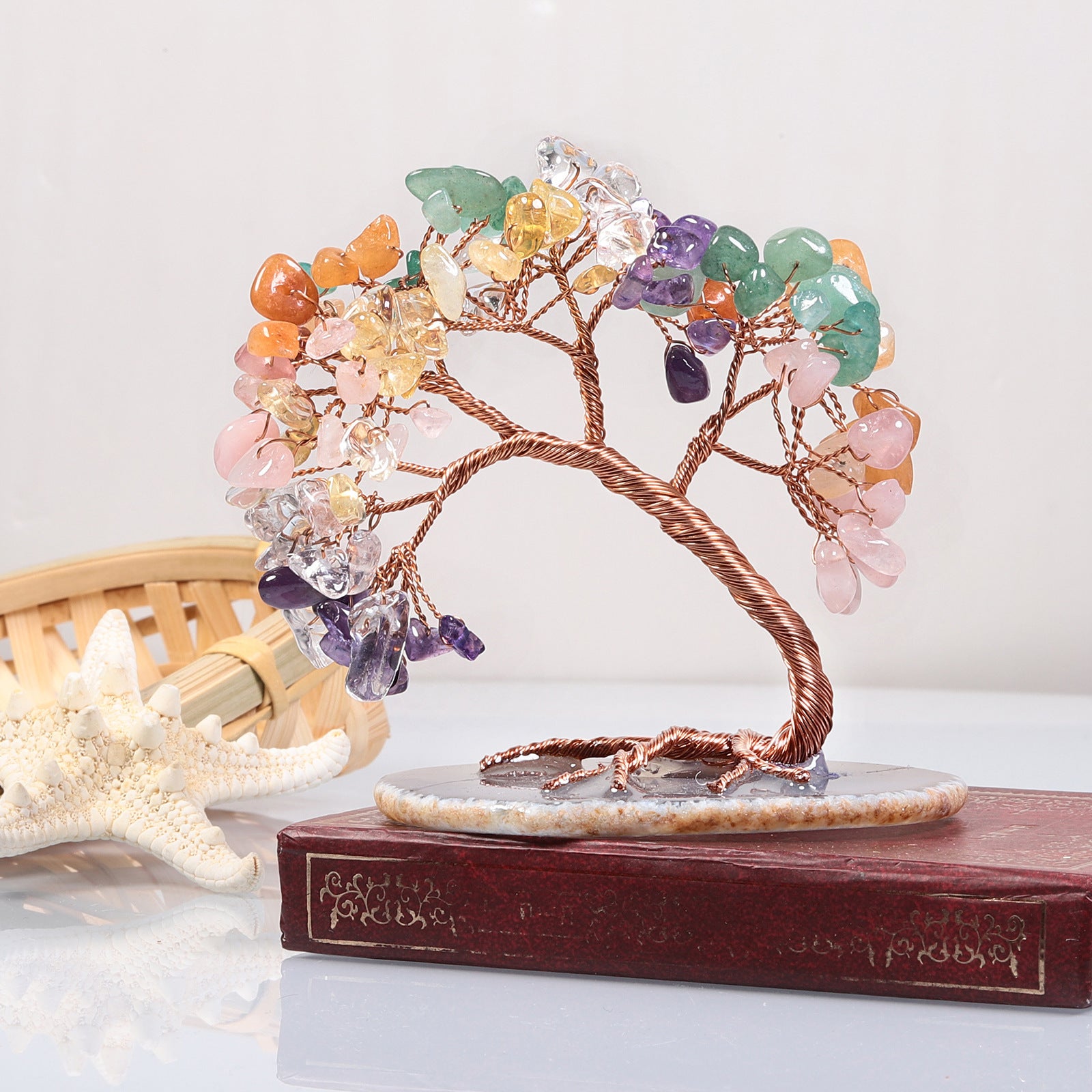 Feng Shui Decoration Tree of Life in 7 Chakra Natural Stones