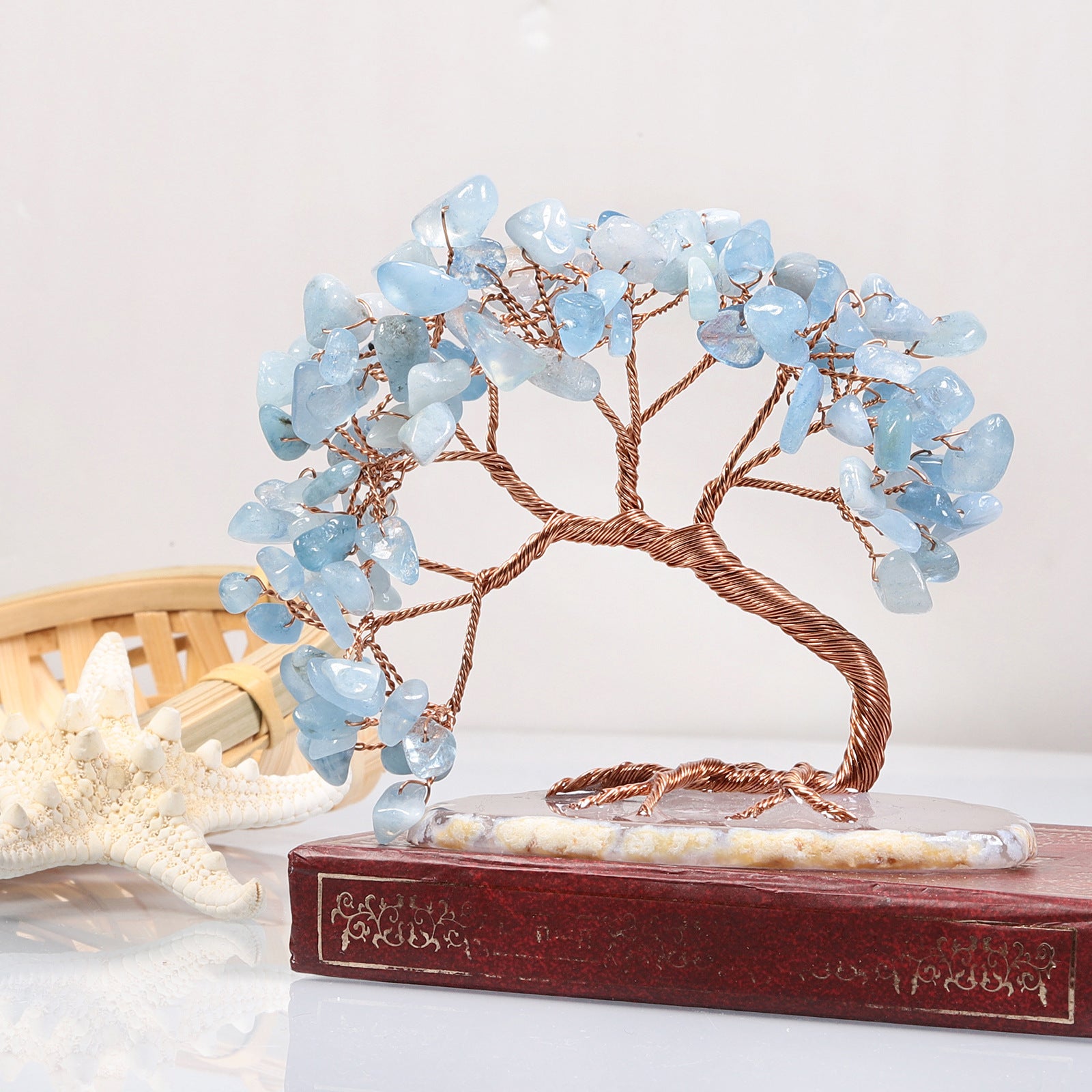 Feng Shui Decoration "Wisdom" Tree of Life in Aquamarine