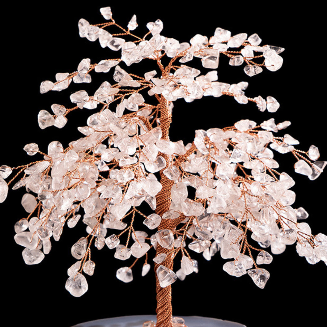 Santé et Réussite - Grand Arbre de Vie en Quartz Clair