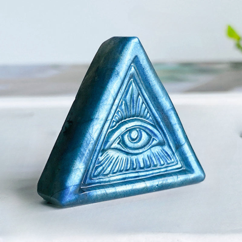 Sculpture Œil Oudjat en Labradorite – Clairvoyance