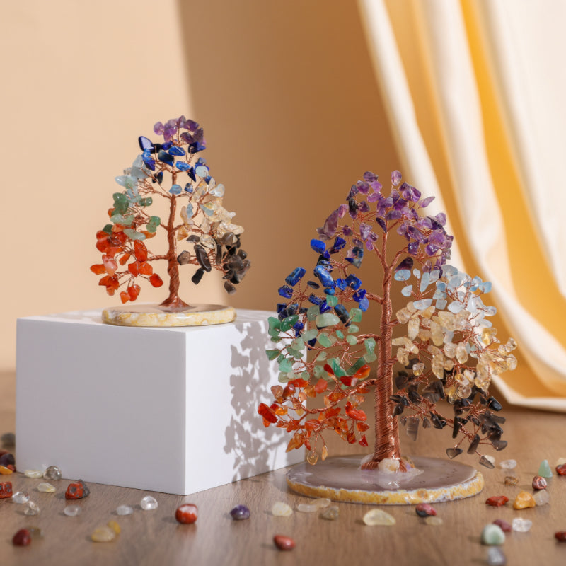 Vitalité Énergétique – Arbre de Vie en Pierres de 7 Chakras