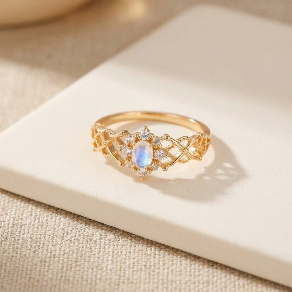 Moonstone Rings | Natural Crystal Jewelry | Moment Ici
