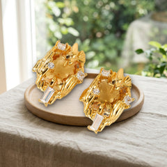 Boucles d'Oreilles Citrine — Bijoux et Créations Moment Ici