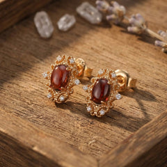 Boucles d'Oreilles Grenat — Bijoux et Créations Moment Ici