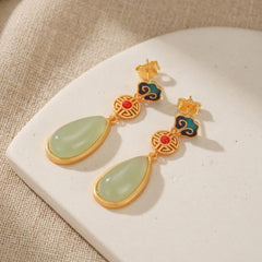 Boucles d'Oreilles Jade Vert — Bijoux et Créations Moment Ici