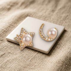 Boucles d'Oreilles Lune et Étoile — Bijoux et Créations Moment Ici