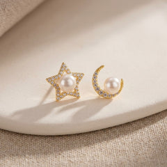 Boucles d'Oreilles Lune et Étoile — Bijoux et Créations Moment Ici