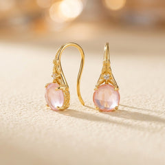 Boucles d'Oreilles Quartz Rose — Bijoux et Créations Moment Ici