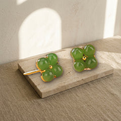 Boucles d'Oreilles Trèfle à quatre feuilles — Bijoux et Créations Moment Ici