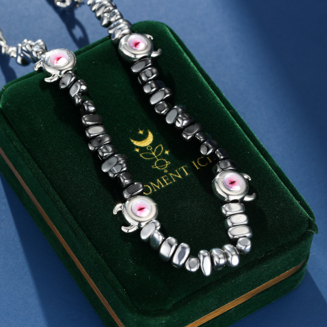 Collier Homme Hématite – Regard Sombre