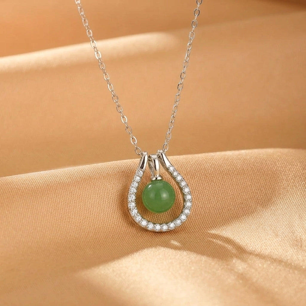 Collier Jade Néphrite – Rêve d’Eau, Argent